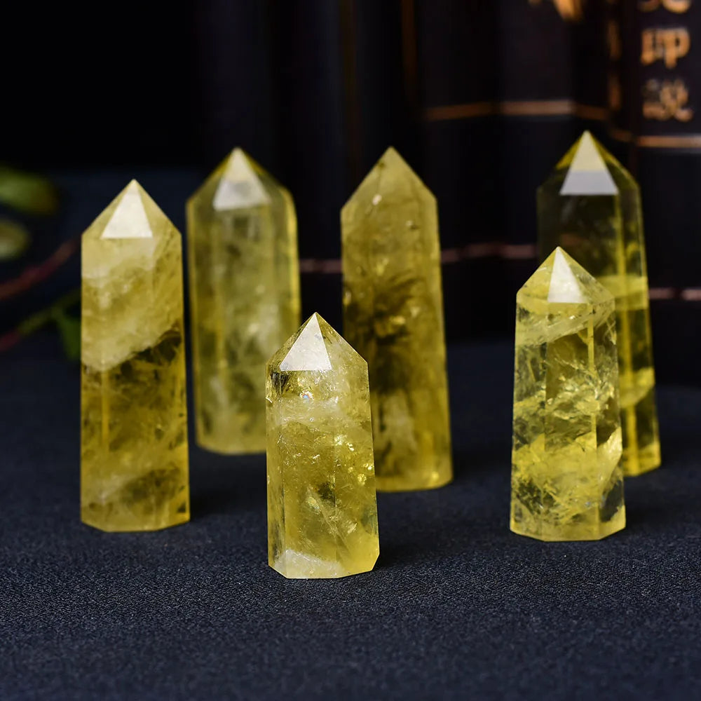 Cristal de Citrine Naturelle – Obélisque Énergétique & Décoratif.
