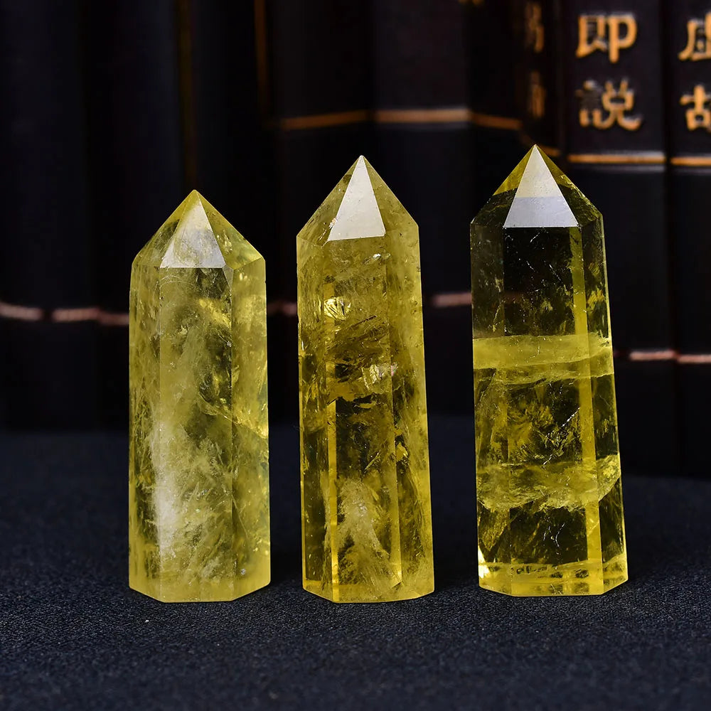 Cristal de Citrine Naturelle – Obélisque Énergétique & Décoratif.
