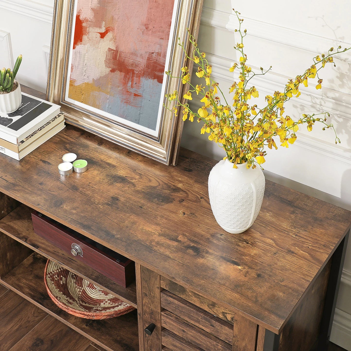 Meuble TV Industriel avec Rangement – Style & Fonctionnalité pour Votre Salon.