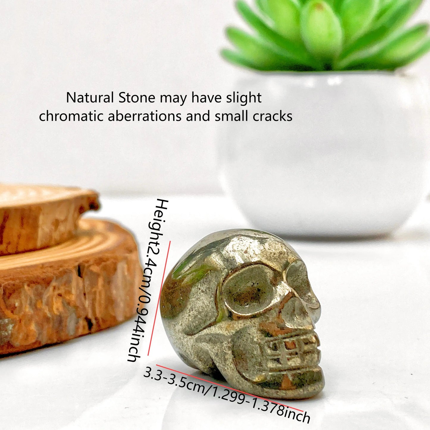 Crâne en Pyrite Naturelle – Décoration Artisanale Unique