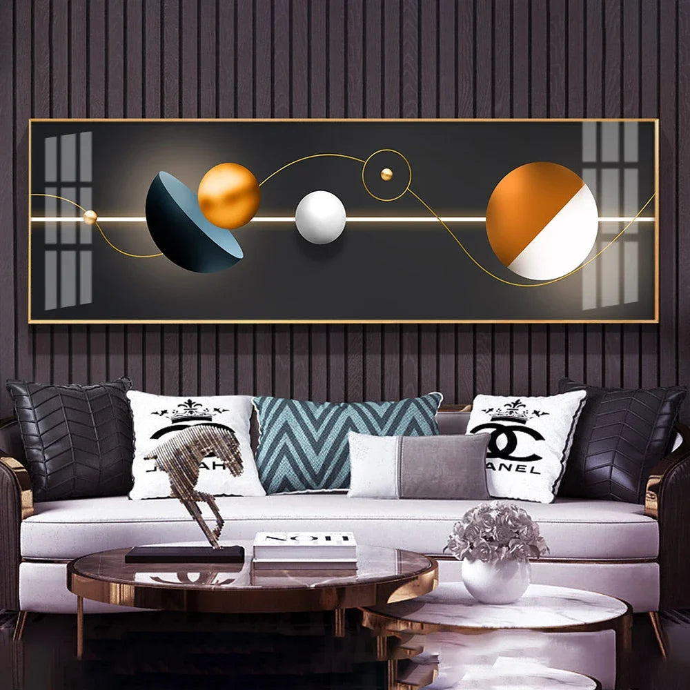 🖼️ Peinture sur Toile Dorée Art Géométrique Moderne & Luxe Abstrait.