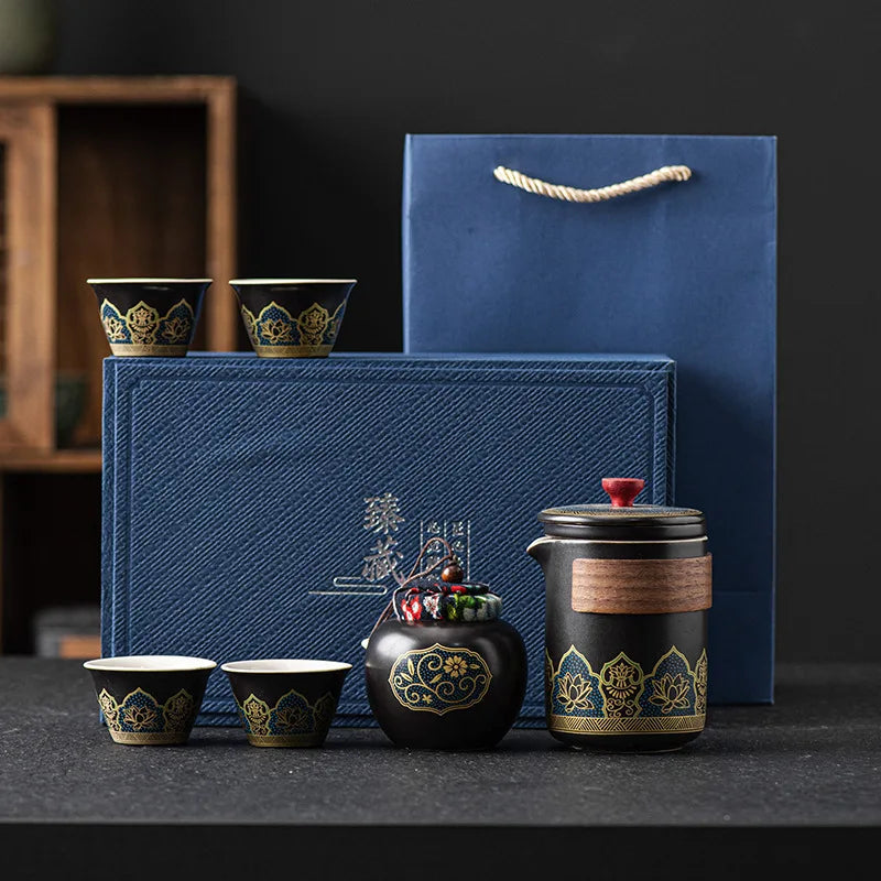 Ensemble Portable de Cérémonie du Thé en Plein Air – Élégance & Tradition Nomade.
