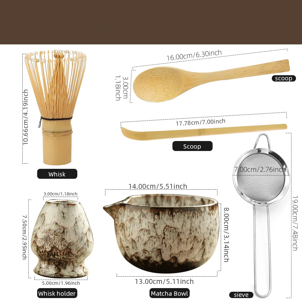 🍵 Set à Thé Matcha Traditionnel Japonais – 6 Pièces Essentielles.