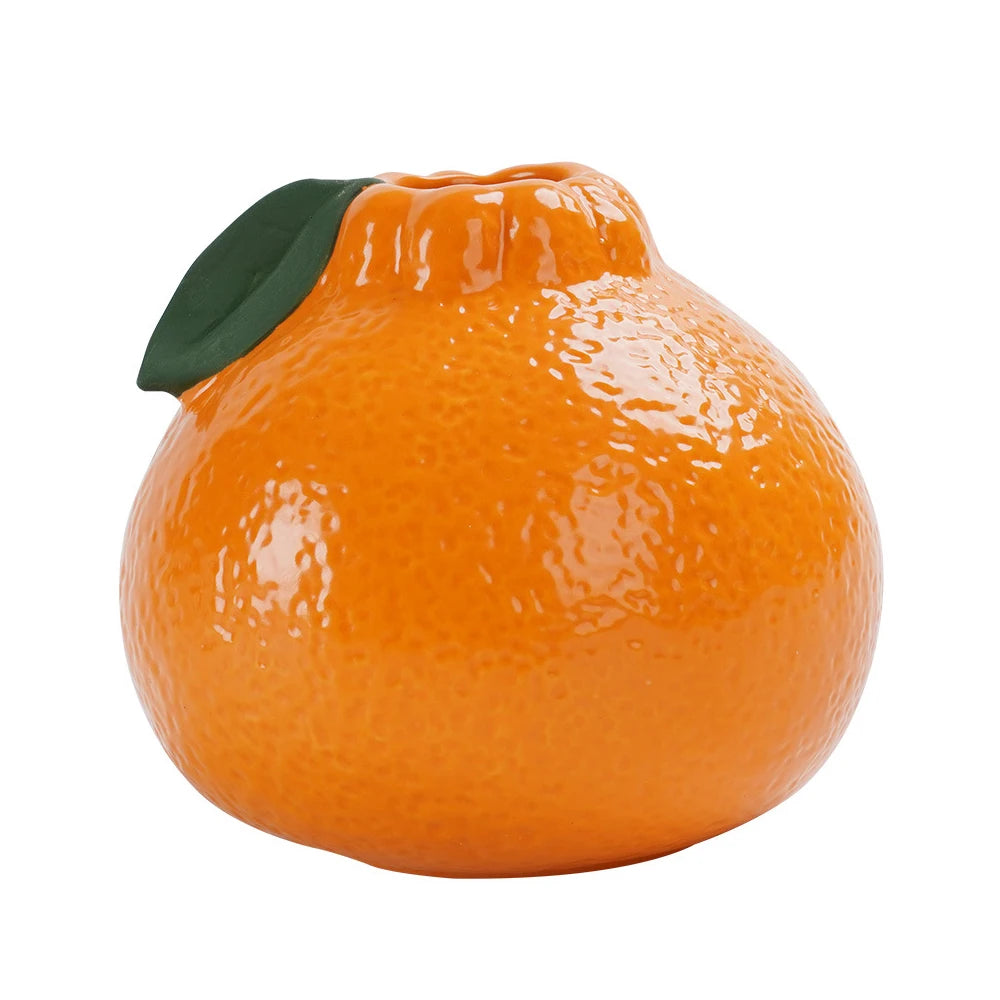 Vase en Céramique Orange – Charme Pastoral & Élégance Moderne.