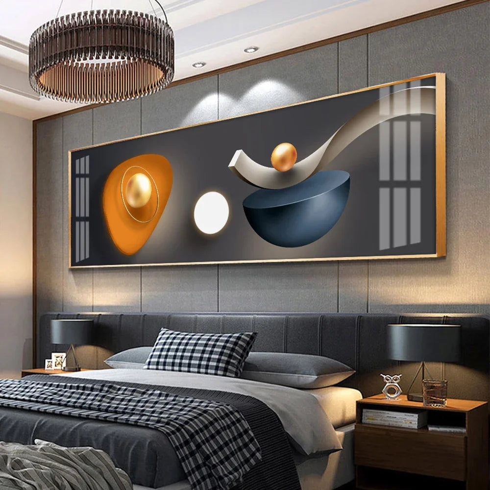🖼️ Peinture sur Toile Dorée Art Géométrique Moderne & Luxe Abstrait.