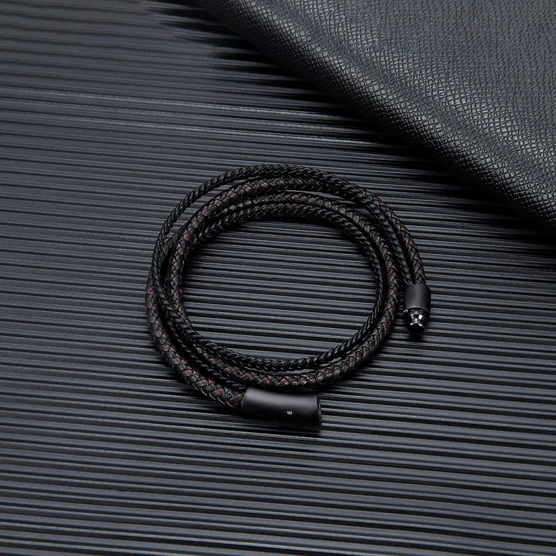 🖤 Bracelet en Cuir Double Couche pour Homme – Élégance et Simplicité.