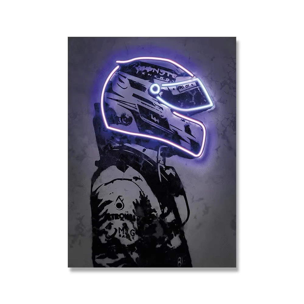 đ Toile Course F1 NĂ©on â Art Moderne Graffiti & Ambiance RĂ©tro.