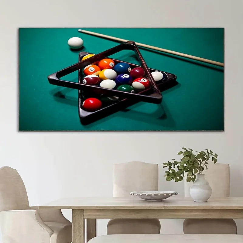 Impression d’art sur toile – Table de billard • Affiche moderne sans cadre.