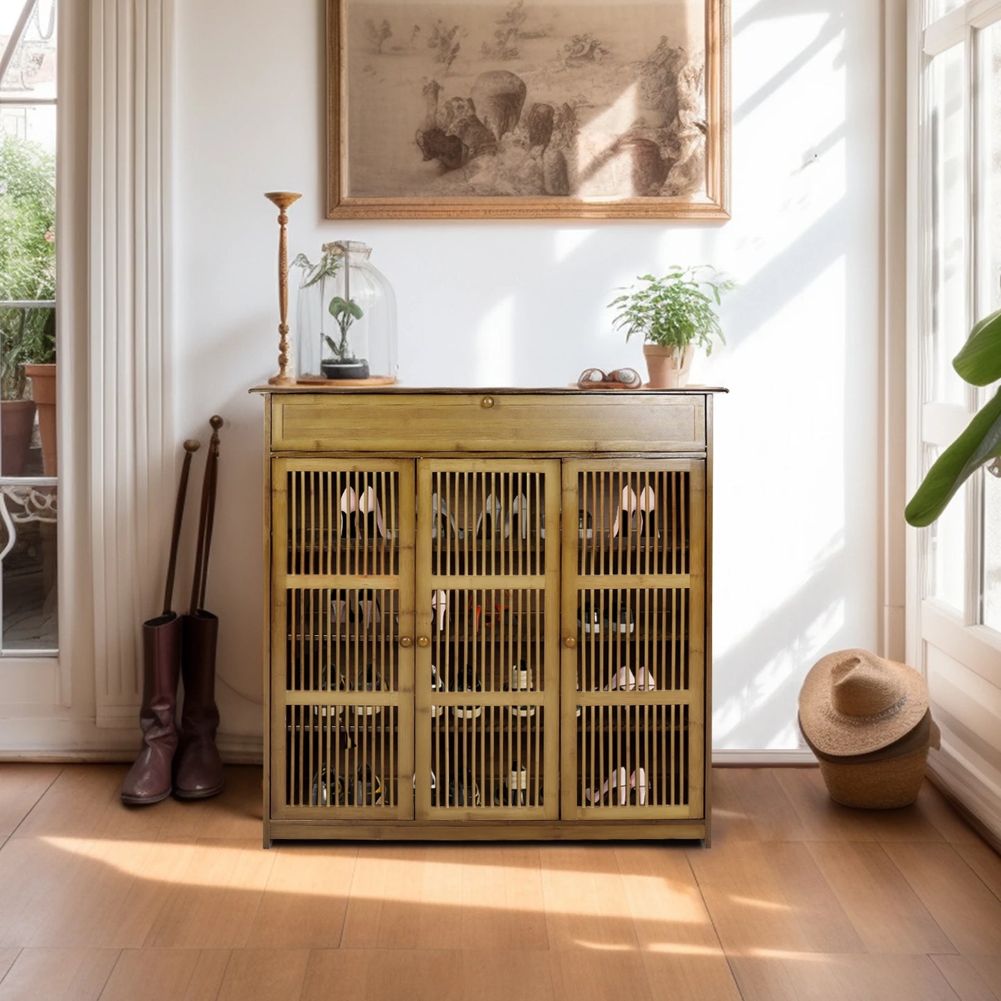 Bamboo Shoe Cabinet – Elegance and Storage
