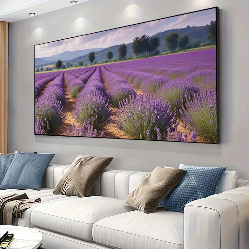 Peinture sur Toile Moderne – Champ Vibrant Abstrait Sans Cadre.