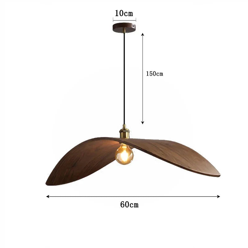 Walnut and Bamboo Wood Pendant Lamp – Natural Elegance and Unique Design.