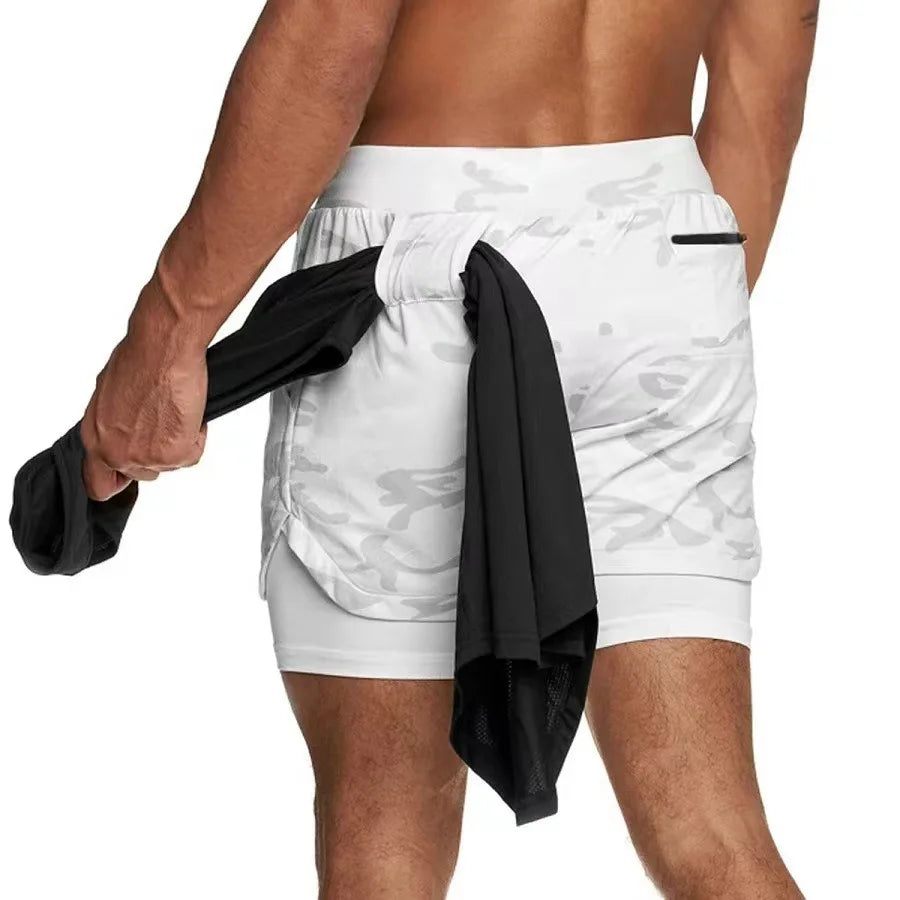 2 in 1 Sports Shorts - Comfort and Performance for Men.