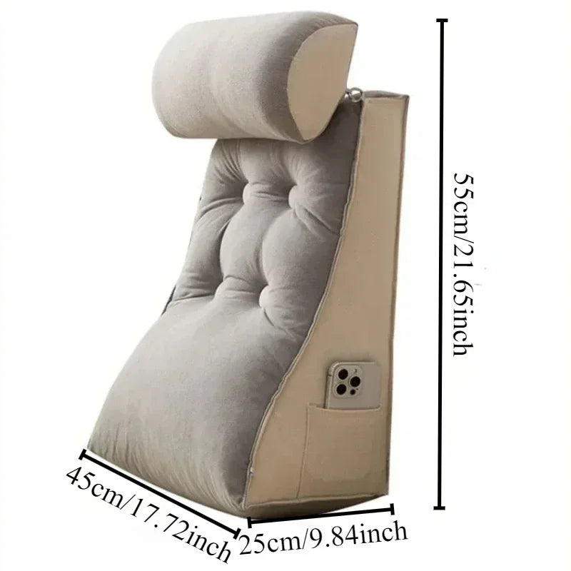 Oreiller de Lecture en Velours Cristal – Confort & Soutien Ergonomique. Disponible en 8 couleurs.