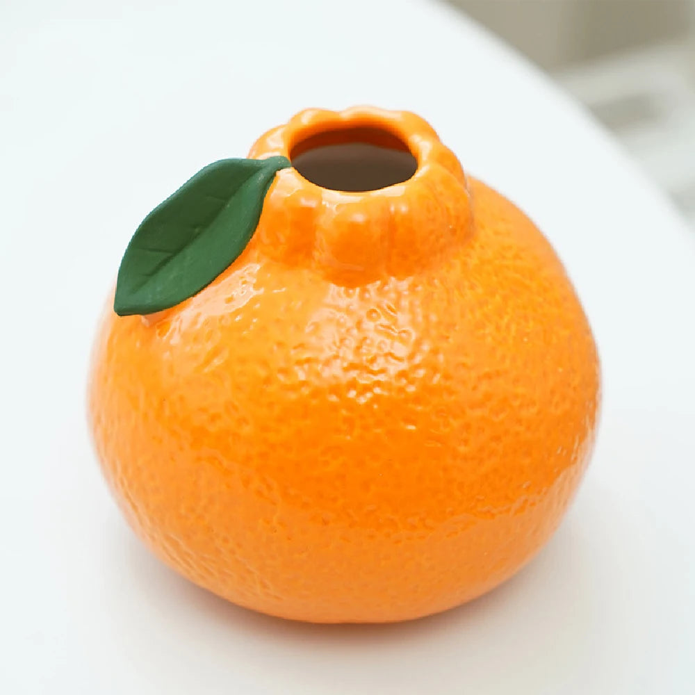Vase en Céramique Orange – Charme Pastoral & Élégance Moderne.