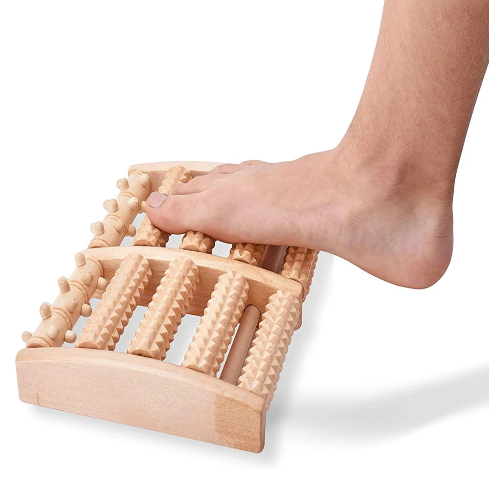 Wooden Foot Massage Roller – Relaxation & Reflexology.