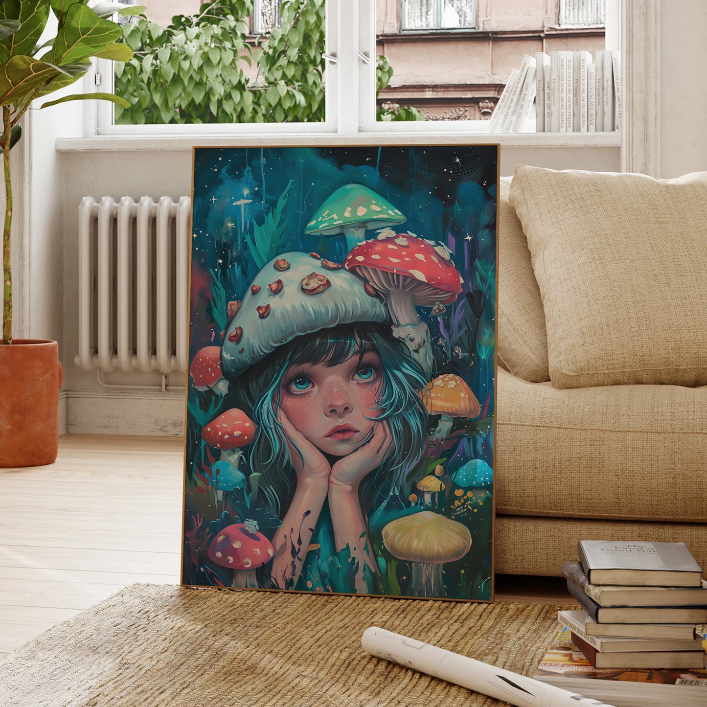 🎨 Toile Abstraite Psychédélique Bleue – Collection Kayas