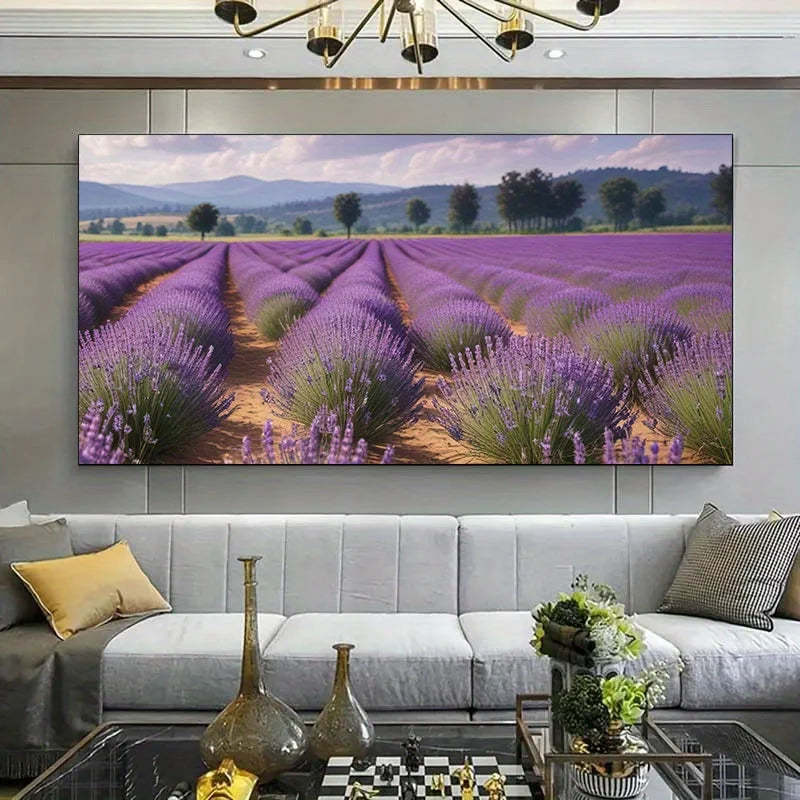 Peinture sur Toile Moderne – Champ Vibrant Abstrait Sans Cadre.