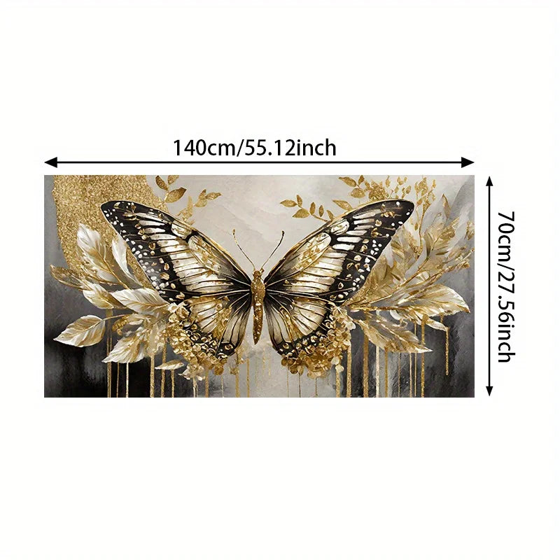 🦋 Toile Papillon Doré – Élégance & Modernité en Grand Format.