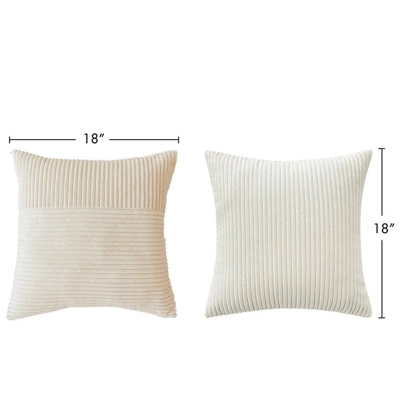 Housses de Coussin en Velours Côtelé – Élégance & Confort Intemporel. Disponible en 9 couleurs.