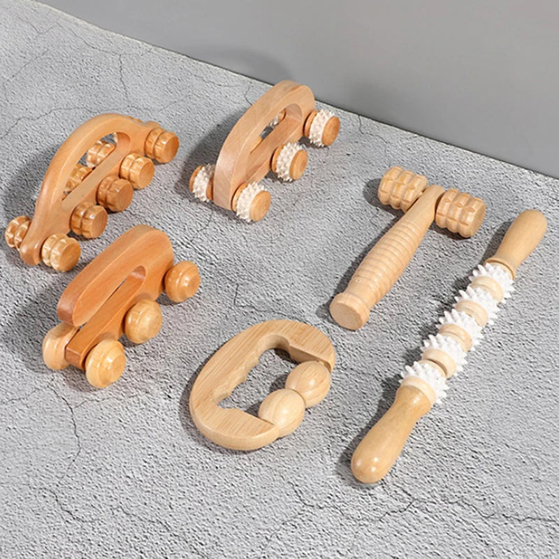 Wooden Massage Roller - Anti-Cellulite and Relaxation.