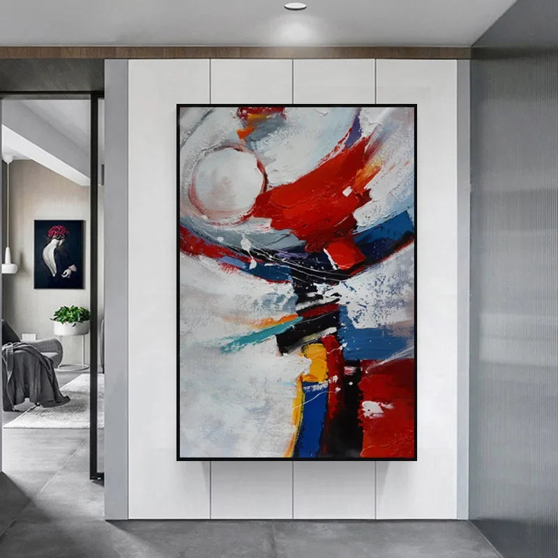 🖌️ Grande Peinture à l'Huile Abstraite – Art Mural Moderne 100% Peint à la Main.