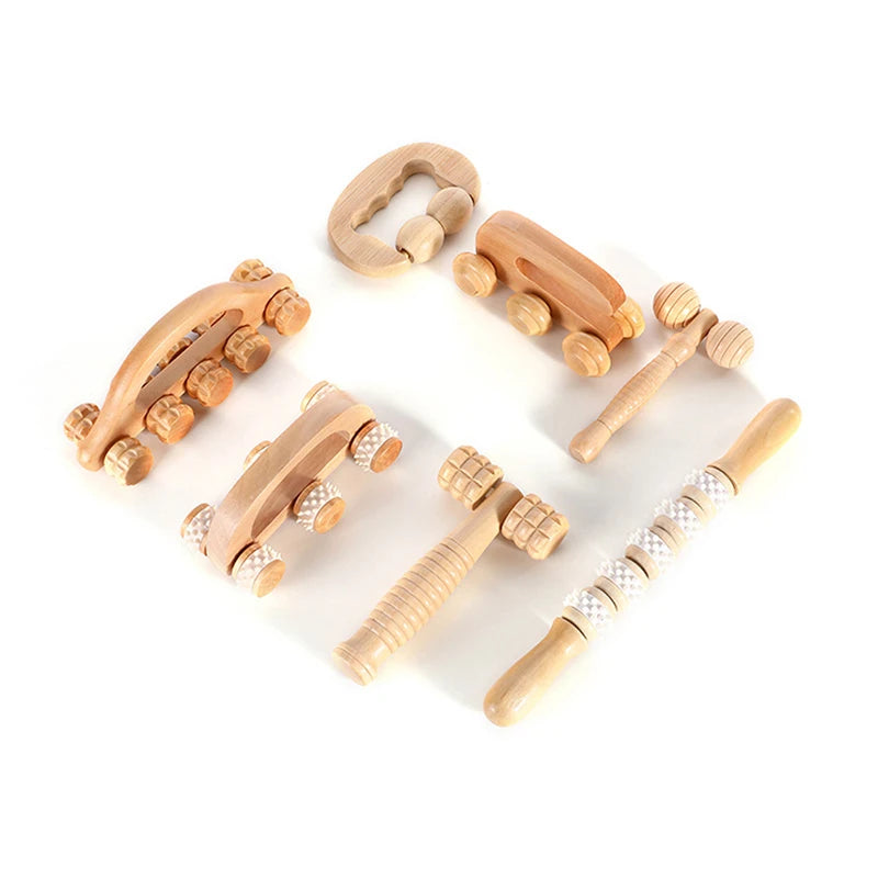 Wooden Massage Roller - Anti-Cellulite and Relaxation.