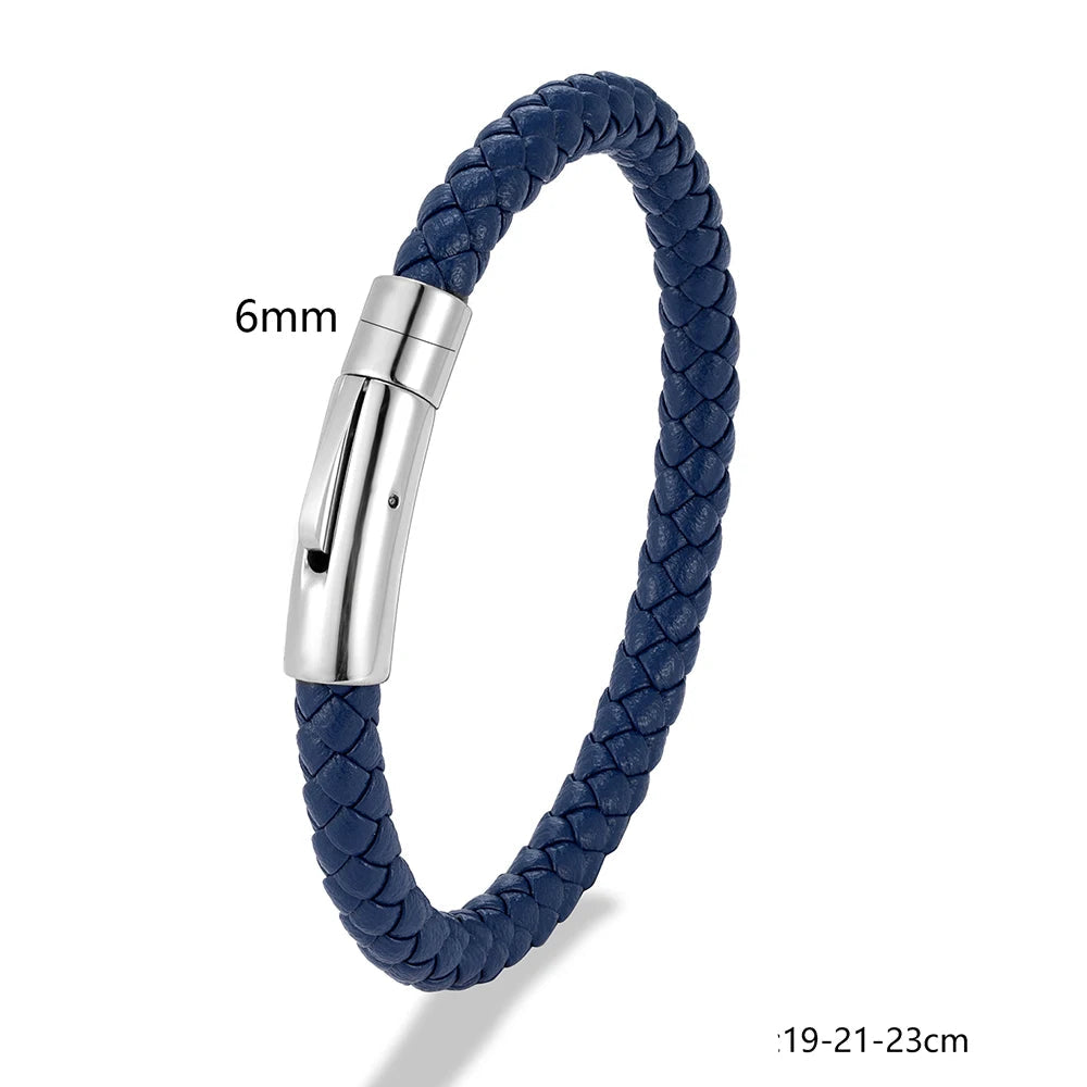 Bracelet en Cuir Tressé Rouge – Élégance & Simplicité.