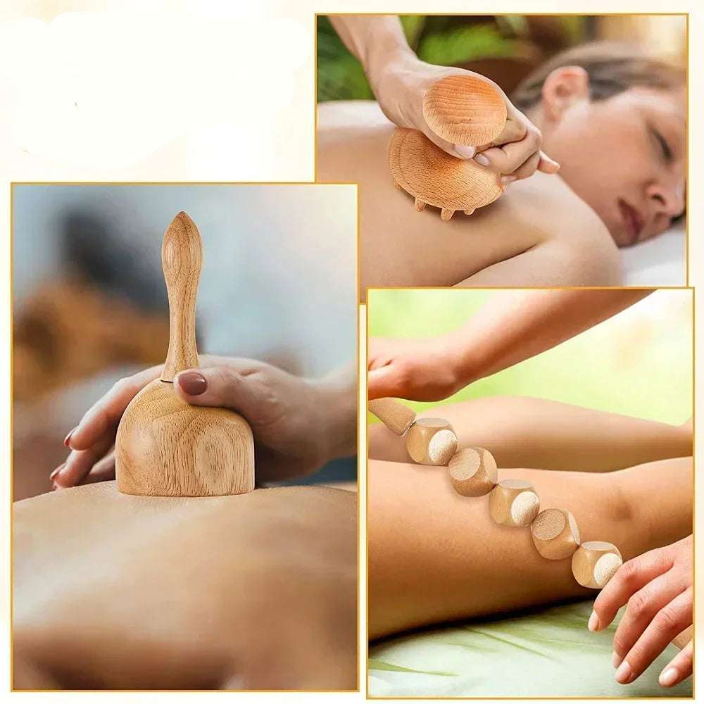 Masseur en Bois Thérapeutique – Drainage Lymphatique et Anti-Cellulite.