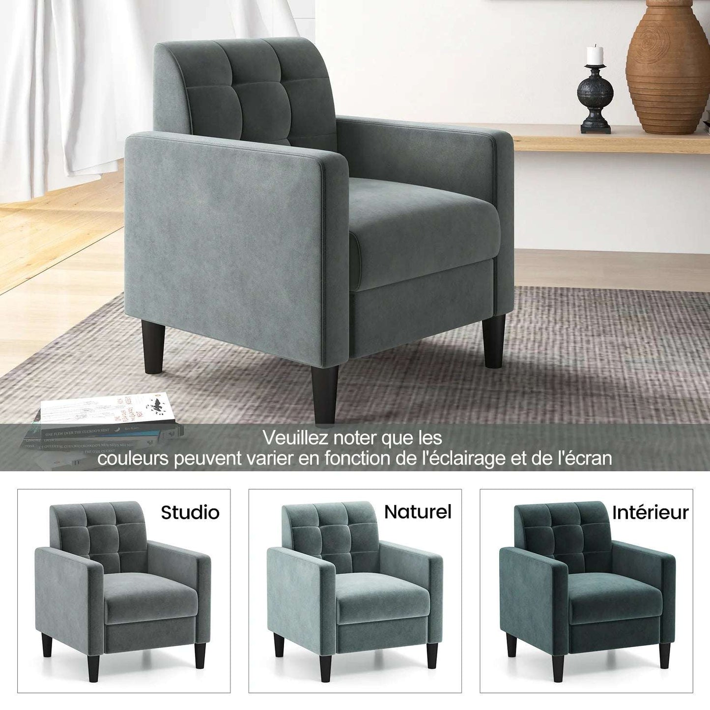 Fauteuil en Velours – Élégance & Confort Intemporel.