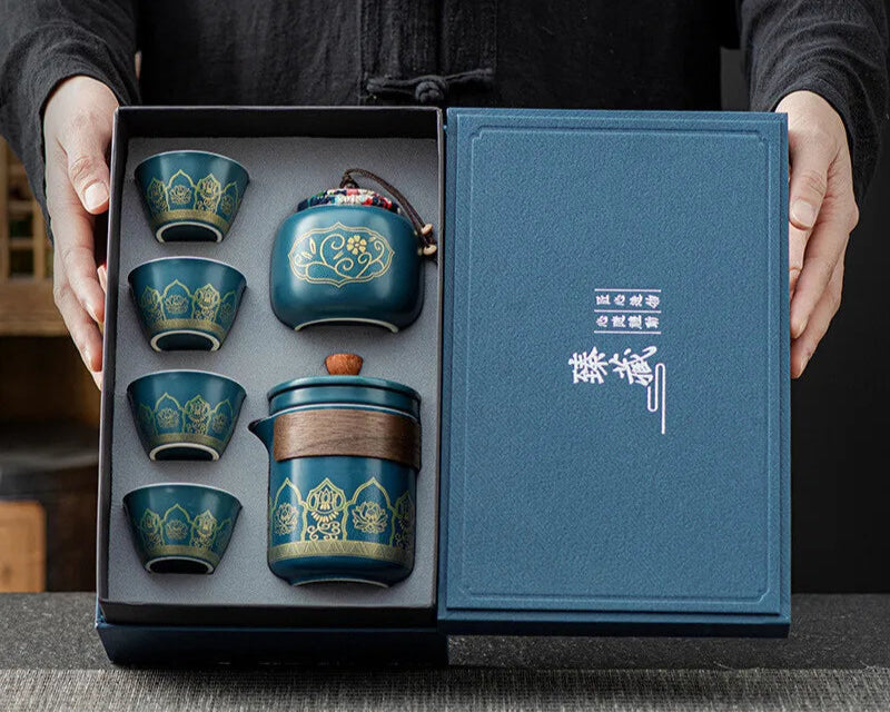 Ensemble Portable de Cérémonie du Thé en Plein Air – Élégance & Tradition Nomade.