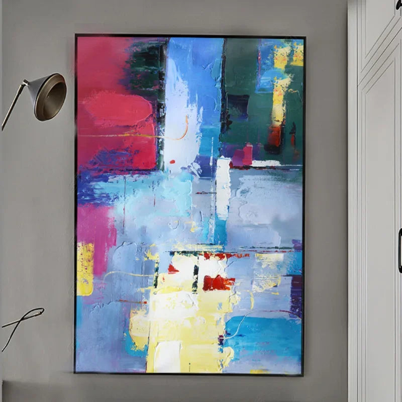 🖌️ Grande Peinture à l'Huile Abstraite – Art Mural Moderne 100% Peint à la Main.