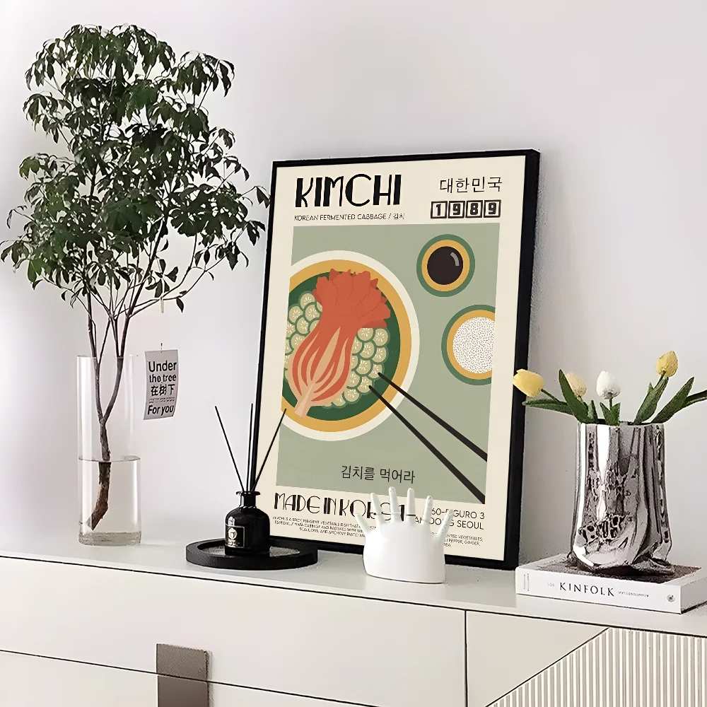 Sticker mural de paupières de papier blanc d'aliments japonais, autocollants muraux d'art, affiche pour la décoration de bar, décor de salon