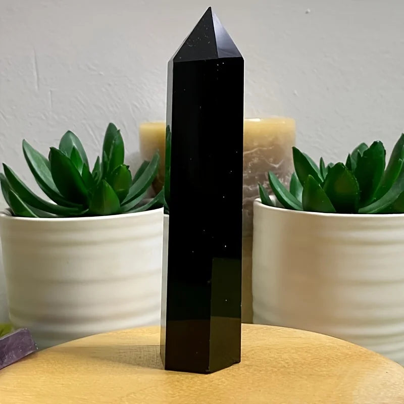 đ€ Colonne de Cristal d'Obsidienne Naturelle â Protection, ĂlĂ©gance & Ănergie Pure.