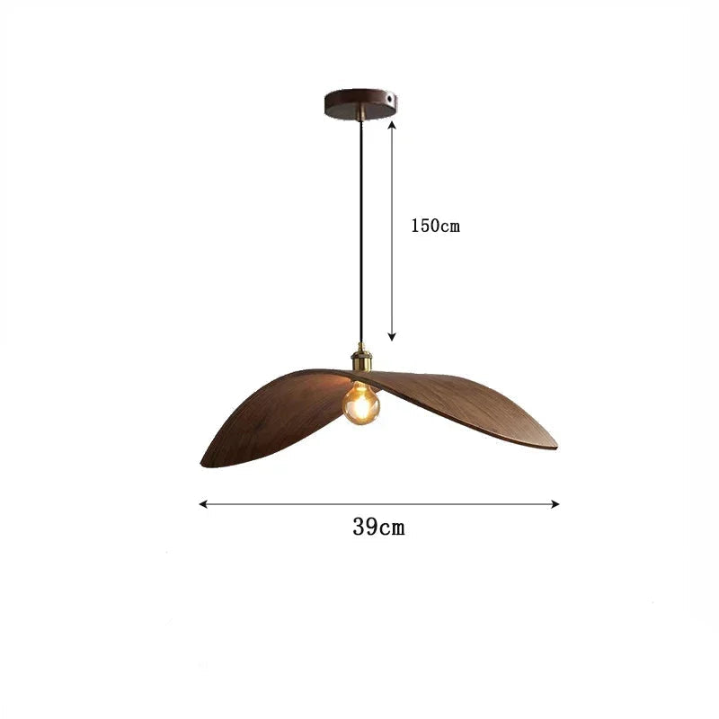 Walnut and Bamboo Wood Pendant Lamp – Natural Elegance and Unique Design.