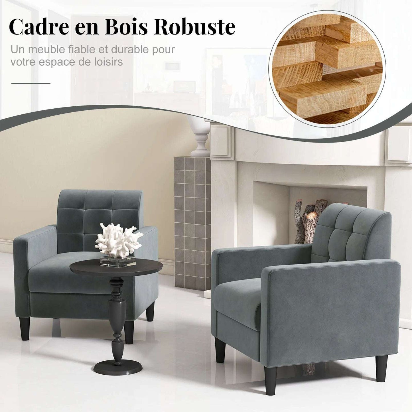 Fauteuil en Velours – Élégance & Confort Intemporel.