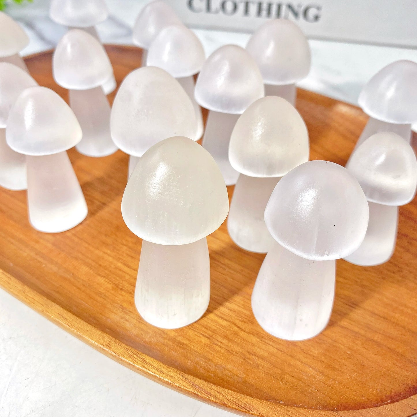 Champignon en Sélénite – Décoration Cristalline & Énergétique.