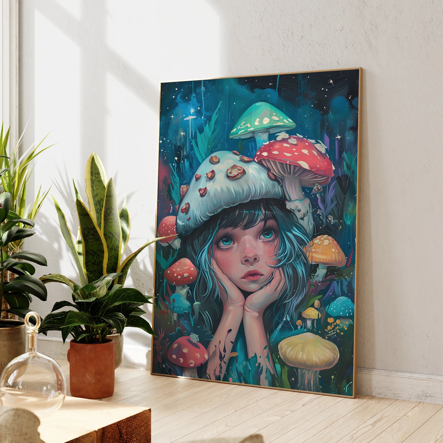 🎨 Toile Abstraite Psychédélique Bleue – Collection Kayas
