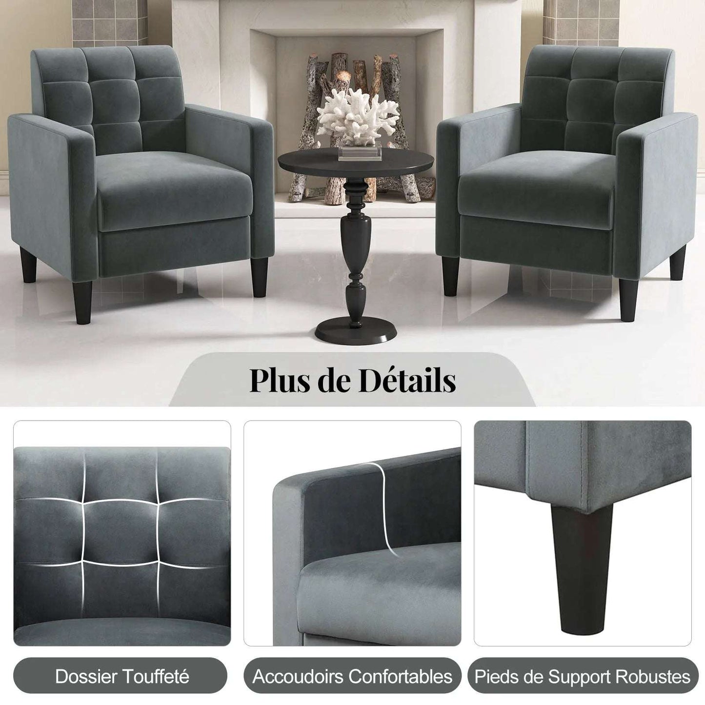 Fauteuil en Velours – Élégance & Confort Intemporel.