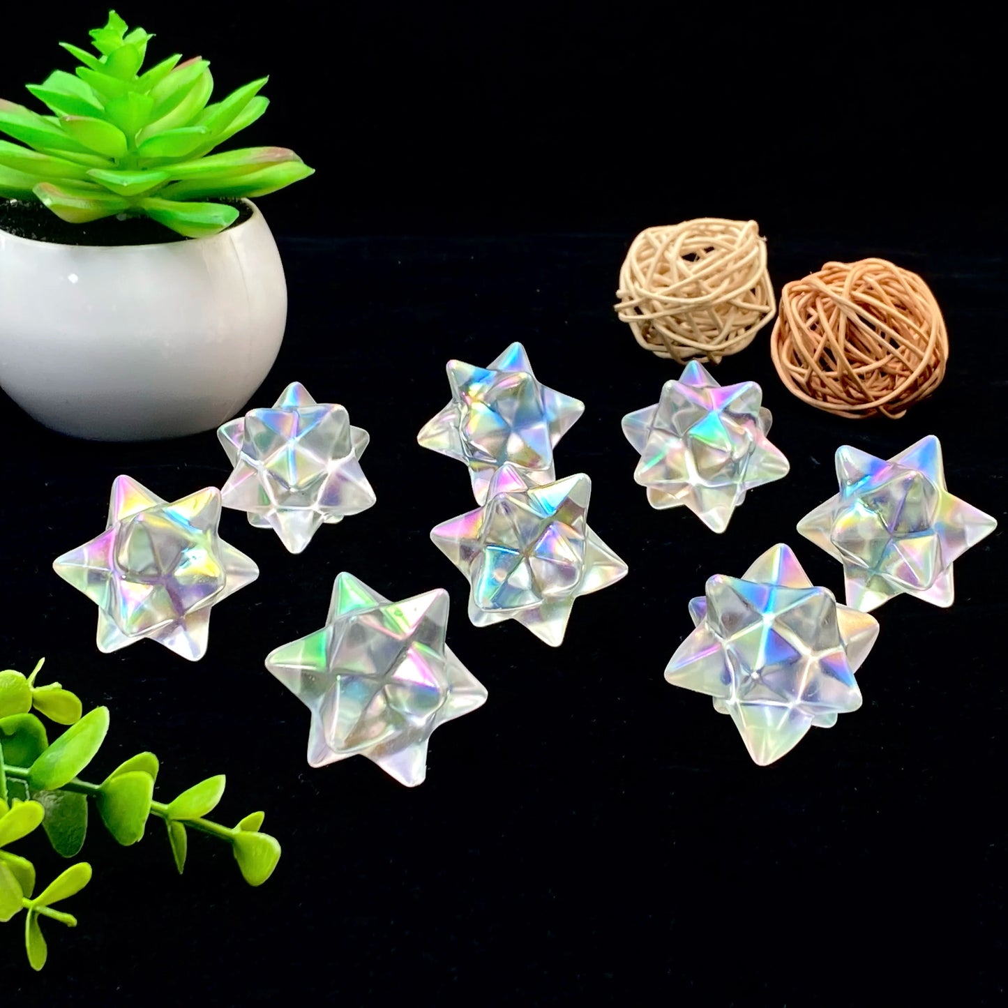 Étoile Aura Merkabah en Verre – Décoration Mystique & Moderne.