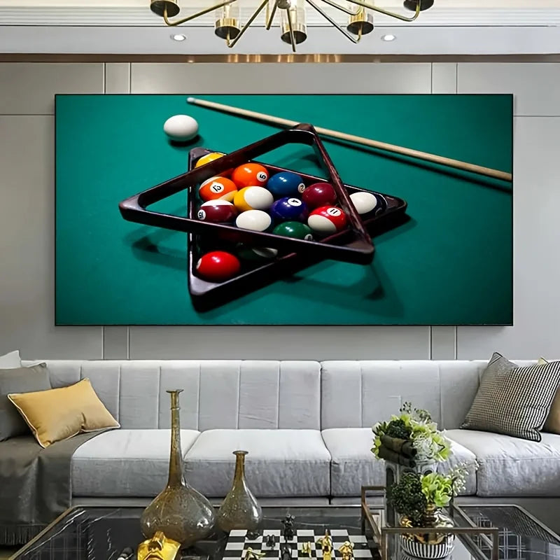 Impression d’art sur toile – Table de billard • Affiche moderne sans cadre.
