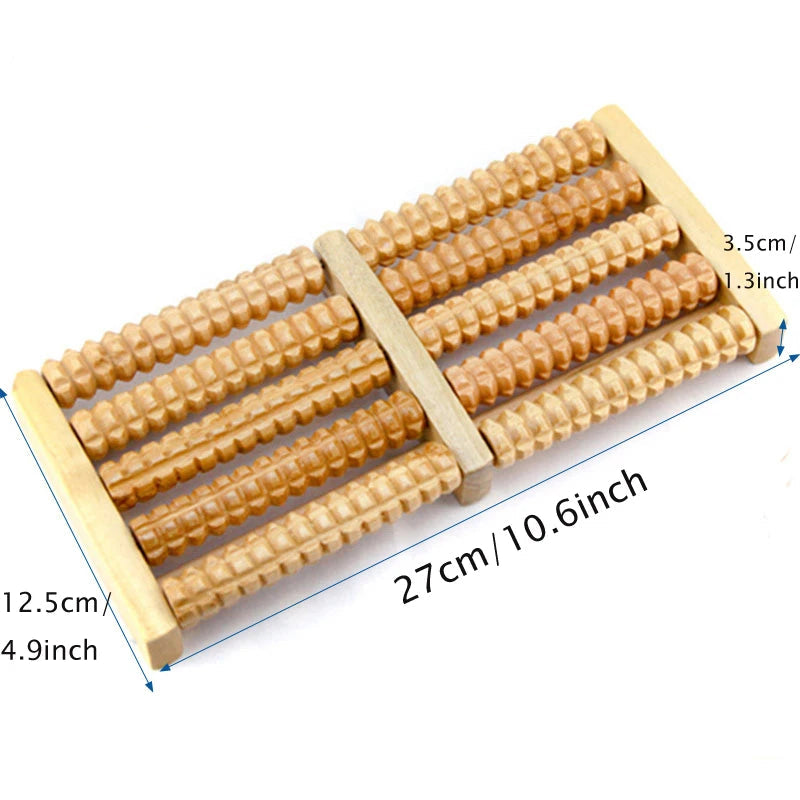 Wooden Foot Massage Roller – Relaxation & Reflexology.