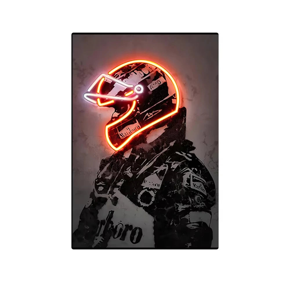 đ Toile Course F1 NĂ©on â Art Moderne Graffiti & Ambiance RĂ©tro.