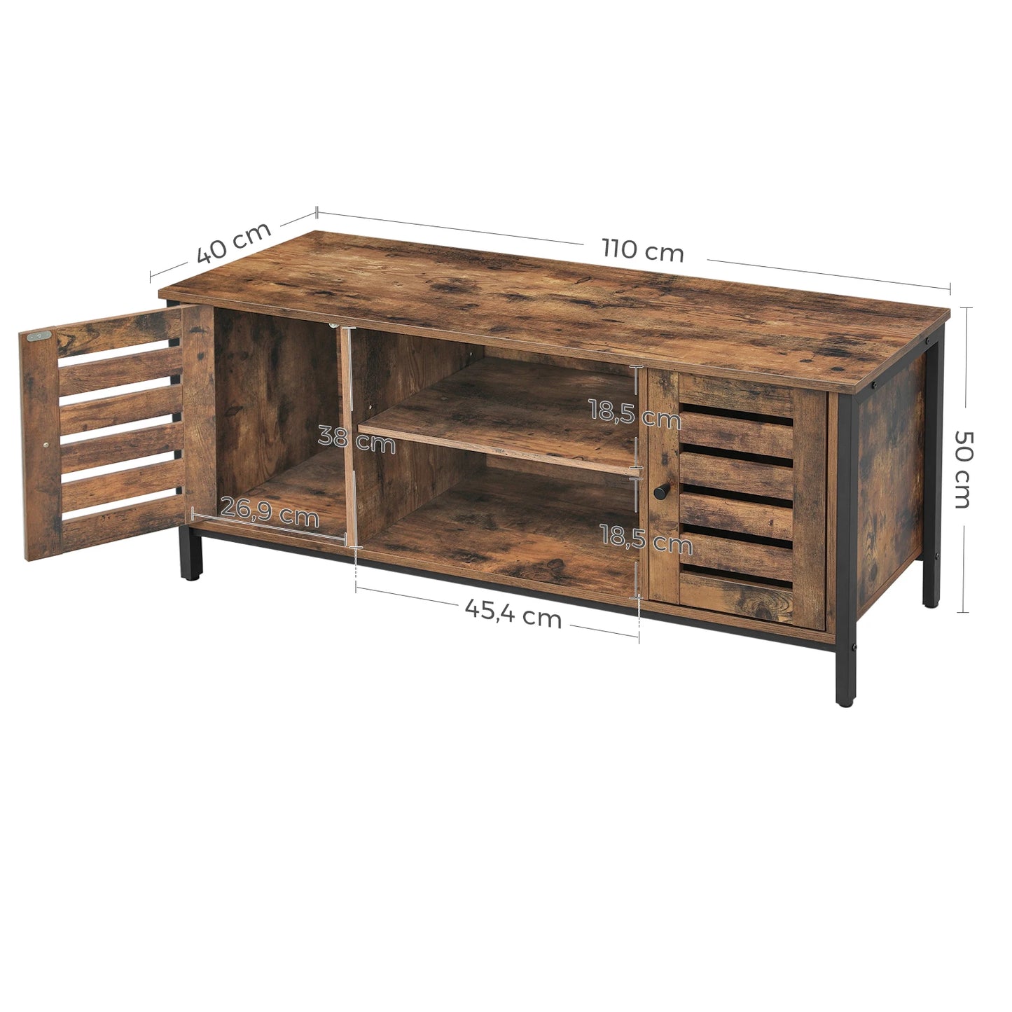 Meuble TV Industriel avec Rangement – Style & Fonctionnalité pour Votre Salon.