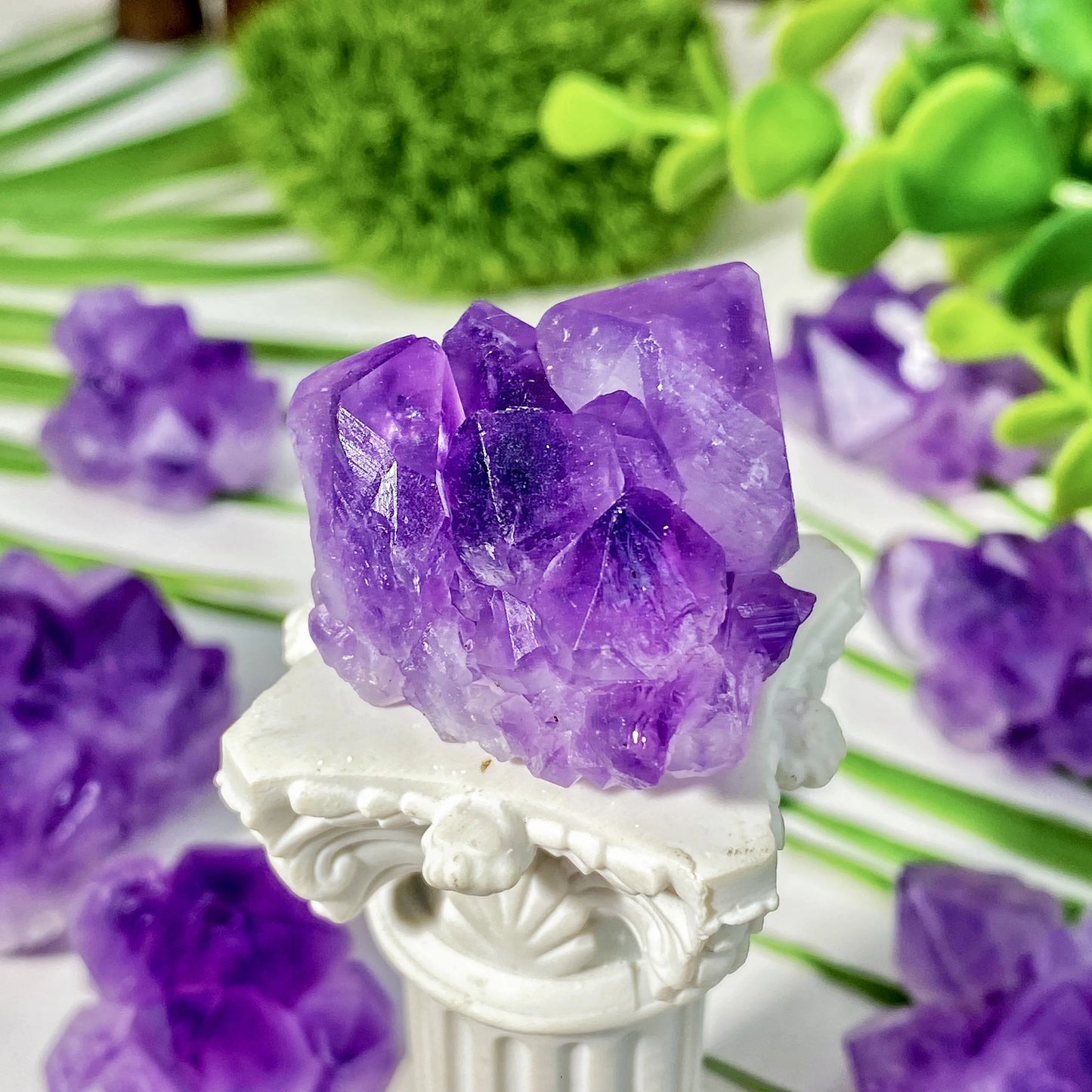 💜 Décoration Florale en Grappe d'Améthyste Naturelle.