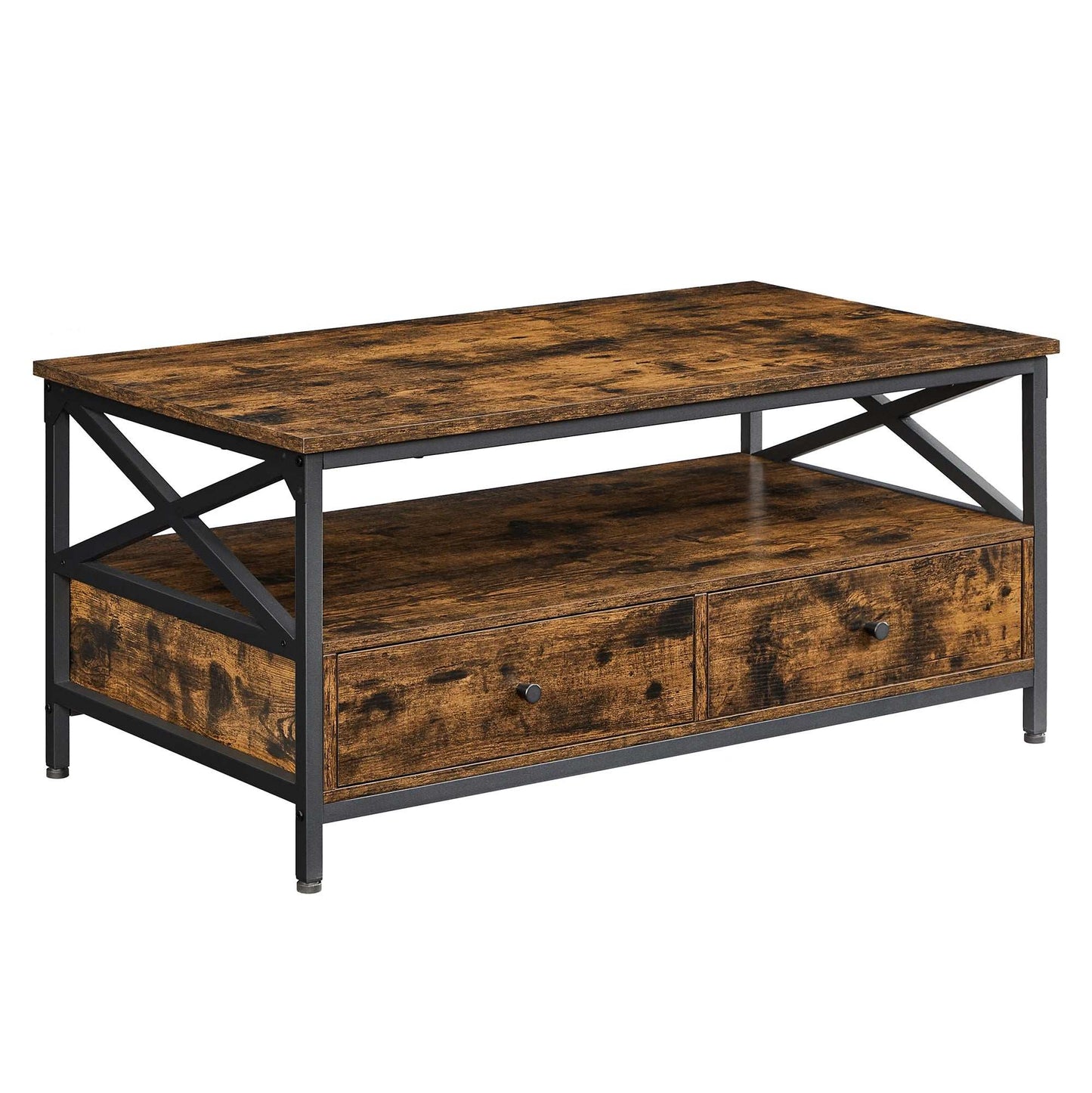 Table Basse Style Industriel avec Rangement – Fonctionnalité et Design.