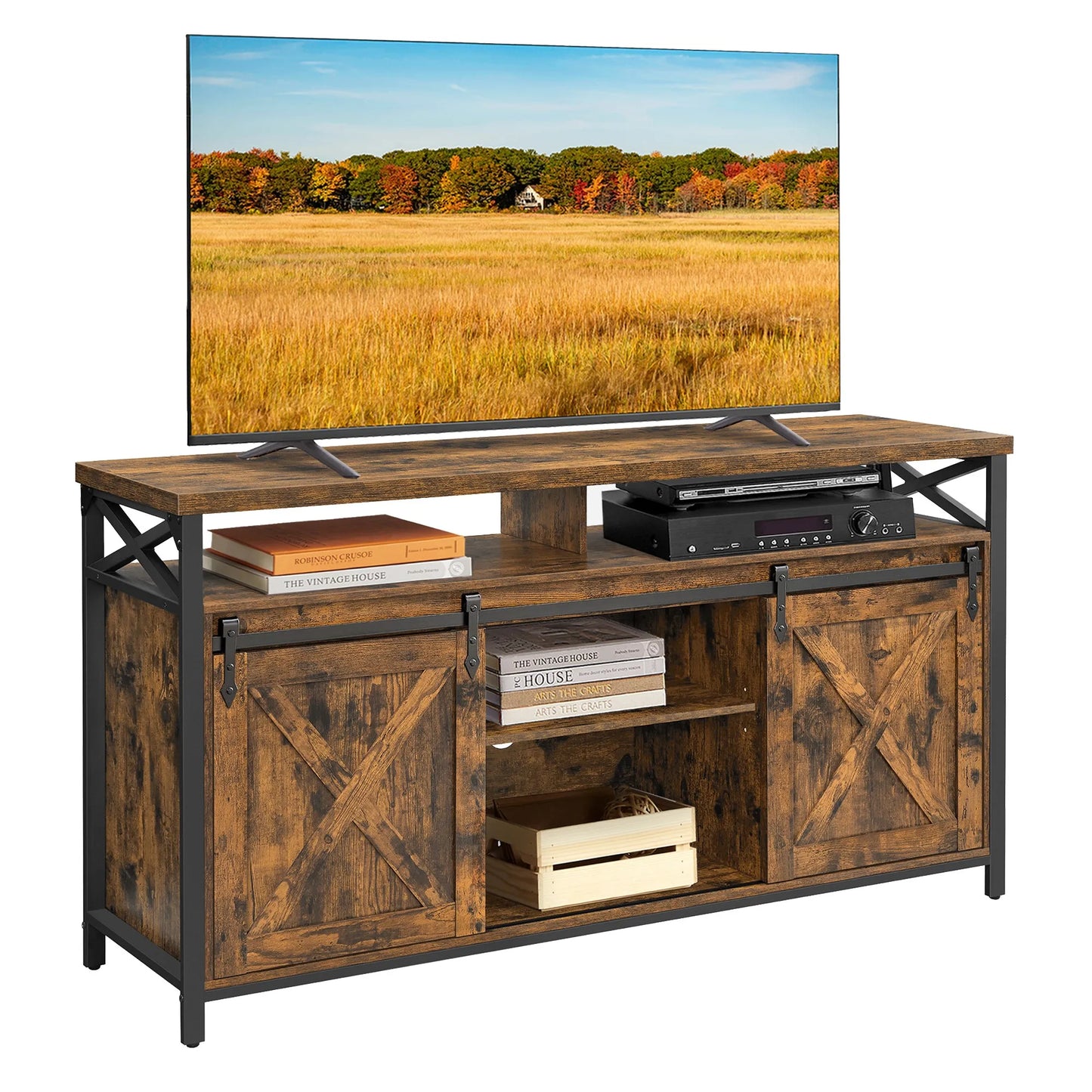 Meuble TV – Charme Rustique et Organisation Parfaite.