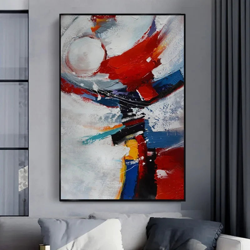 🖌️ Grande Peinture à l'Huile Abstraite – Art Mural Moderne 100% Peint à la Main.