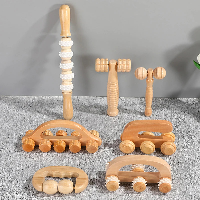 Wooden Massage Roller - Anti-Cellulite and Relaxation.