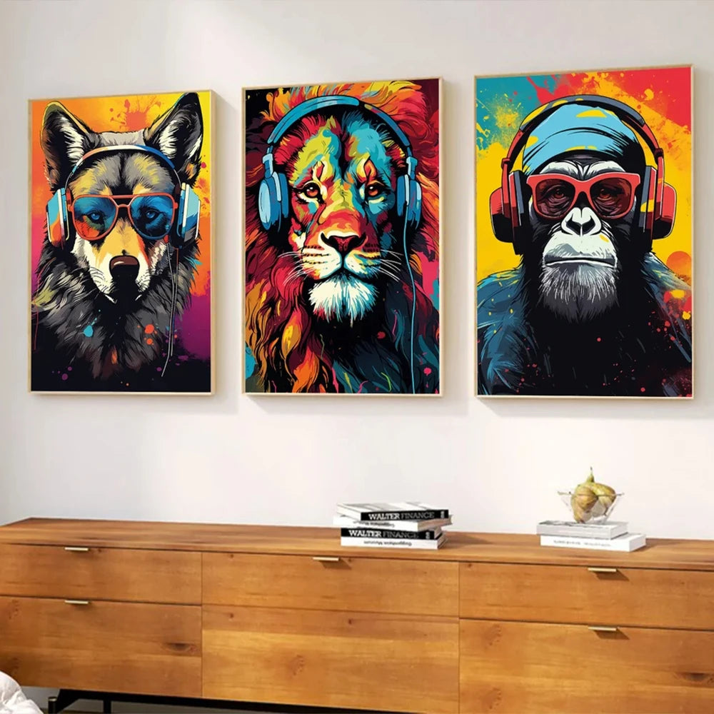Triptyque Graffiti Gaming – Art Mural Moderne pour Chambre de Garçon.
