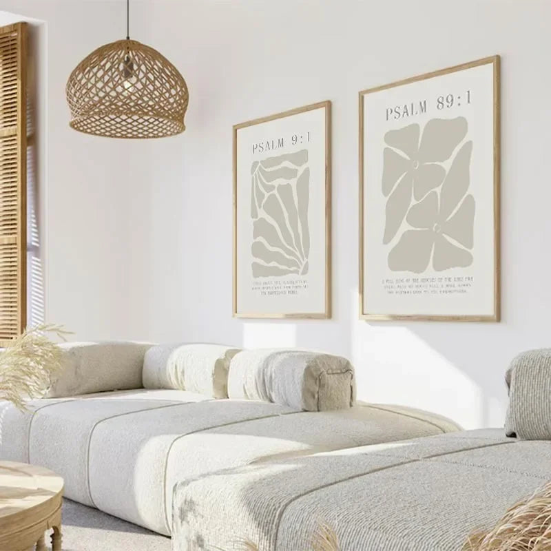 🌿 Peinture sur Toile Light Melon Christian – Art Floral Moderne et Spirituel.